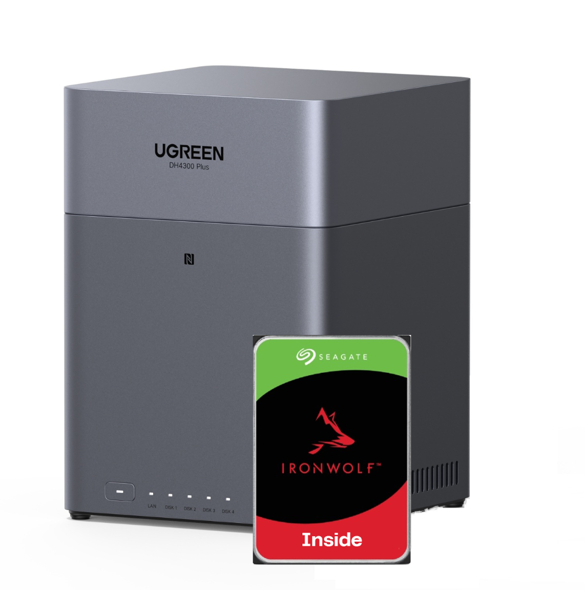 UGREEN DH4300 Plus - NAS‑server + 4x 4TB Seagate IW HDD