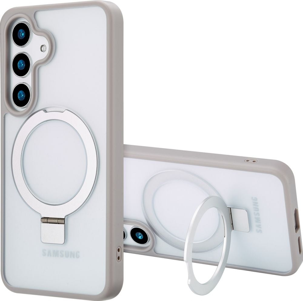Accezz Ring Stand Backcover met MagSafe Samsung Galaxy S25 Plus - Grey