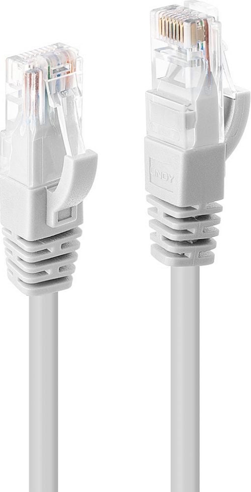 LINDY 15m CAT6 U/UTP Snagless Gigabit Network Cable. White