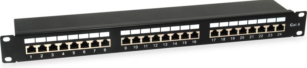 Equip Patchpanel 24x RJ45 Cat6 19" 1HE zwart