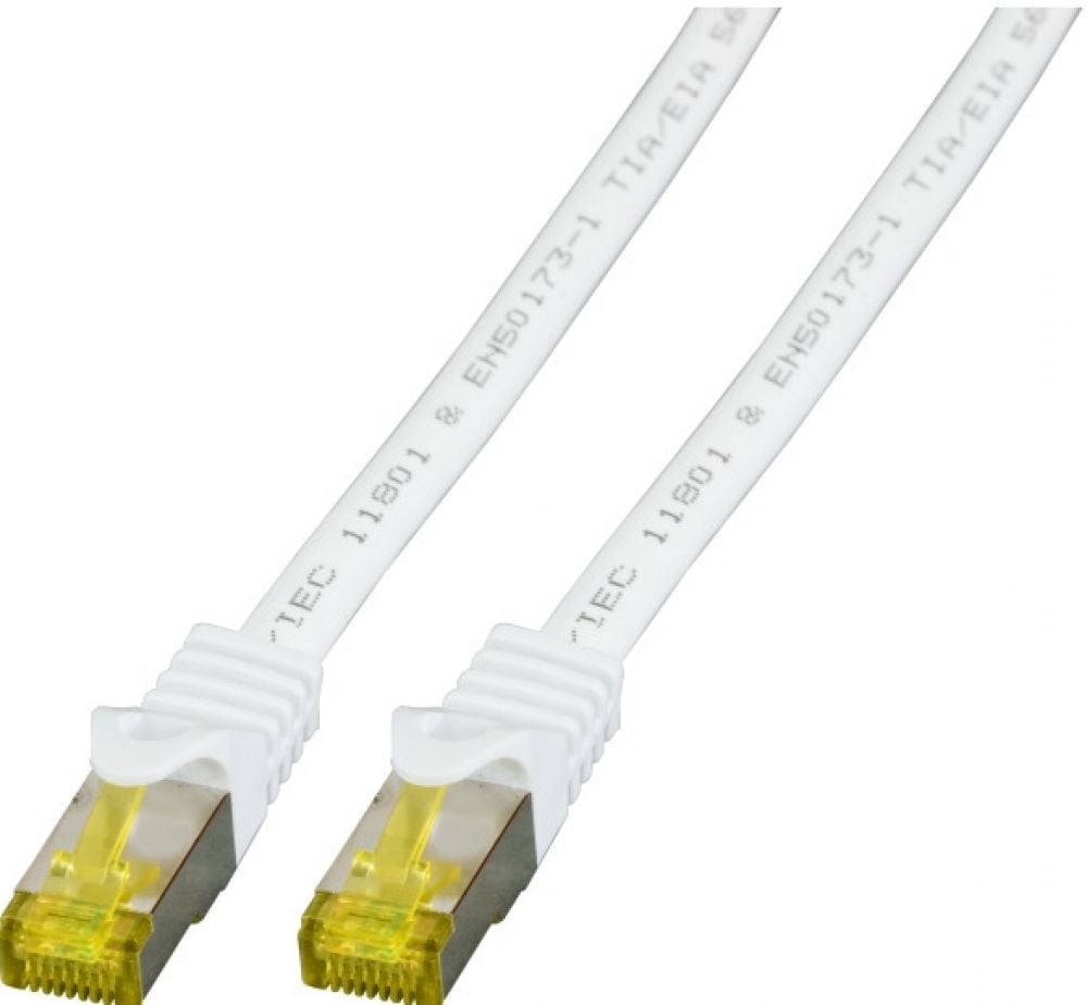 RJ45 Patchkabel S/FTP,Cat.6A,LSZH,Cat.7 Rohkabel,5m,wit