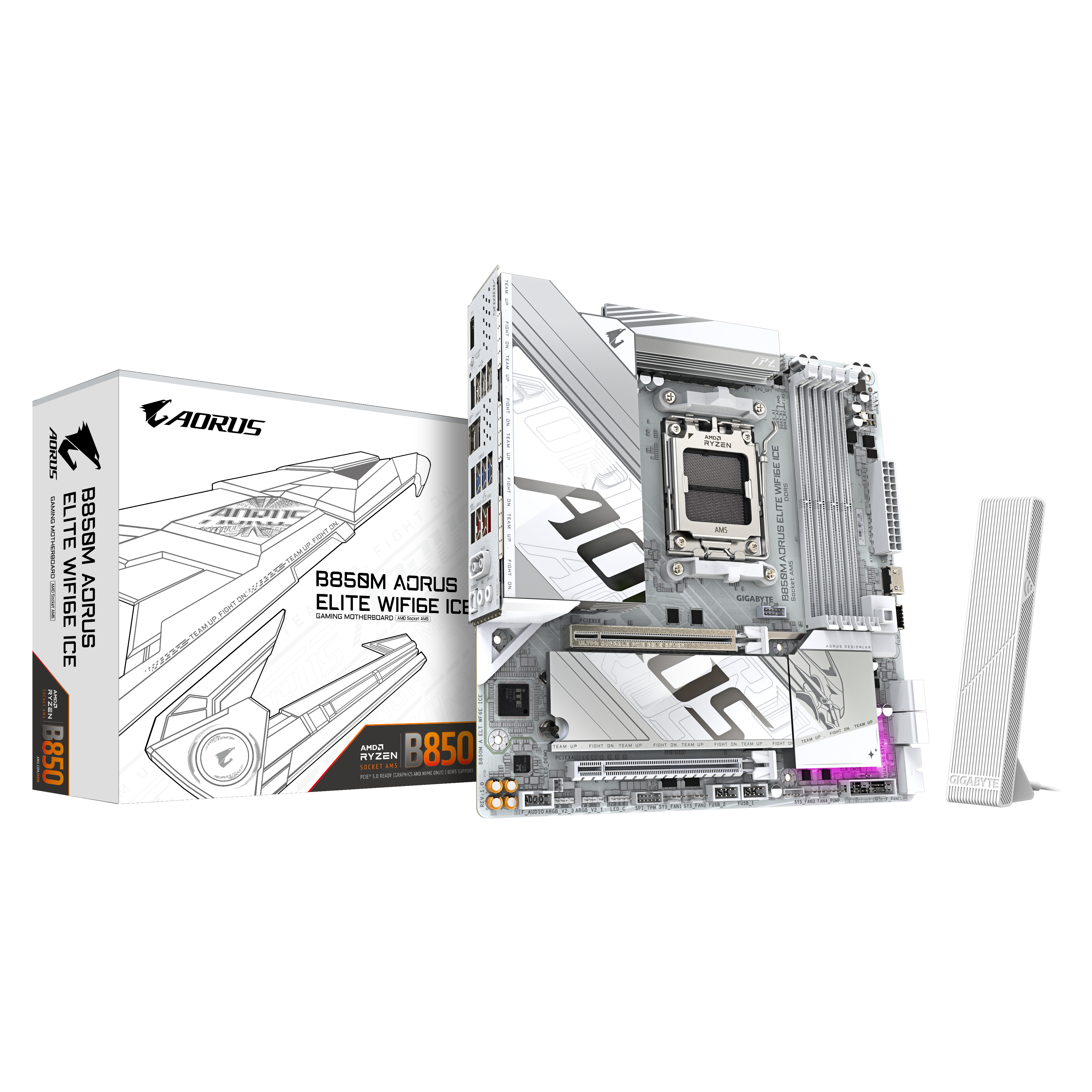 GIGABYTE B850M AORUS ELITE WIFI6E ICE AMD B850 Socket AM5 micro ATX