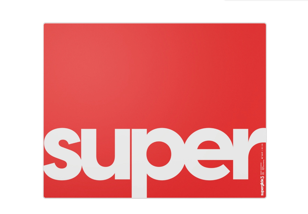 Superglide Glass v3 L Type-S Red - Muismat
