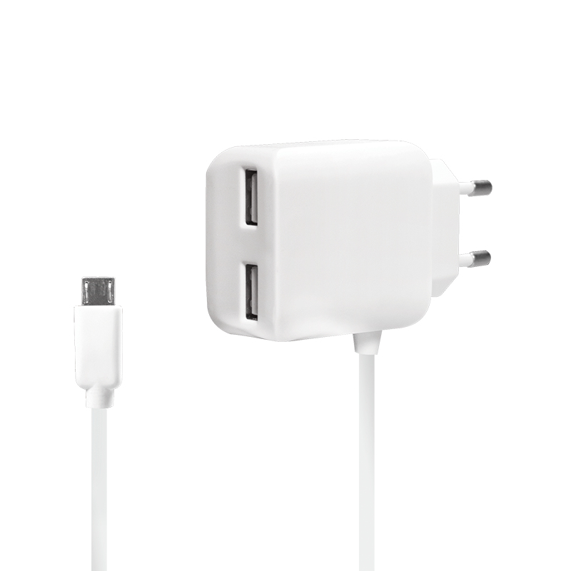 LogiLink USB Steckdosenadapter+Micro-USB-Kabel 2 x USB Port