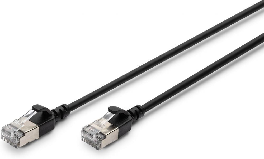 DIGITUS Patchkabel CAT 6A F/FTP Slim 0,30m zwart