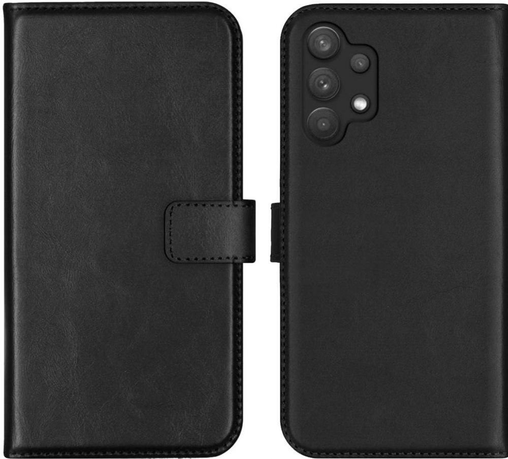 Selencia Echt Lederen Bookcase Samsung Galaxy A32 (5G) - Zwart