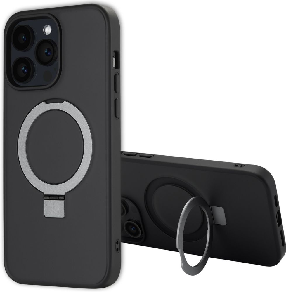 Accezz Ring Stand Backcover met MagSafe iPhone 14 Pro Max - Zwart