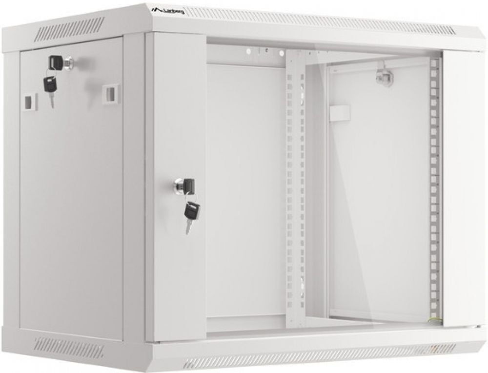 Lanberg Rack Wandbehuizing 19" 9U/600X450 (Flat-Pack) met Glas