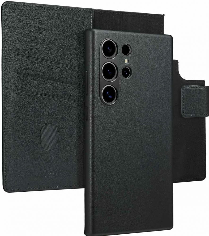 Accezz Leather Bookcase 2-in-1 met MagSafe Samsung Galaxy S24 Ultra - Onyx Black