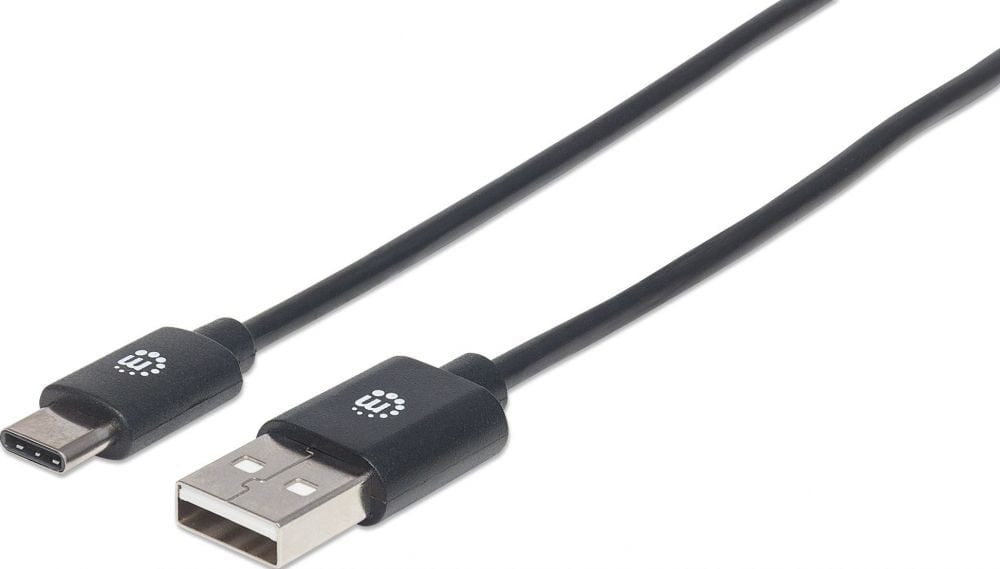 Manhattan USB 2.0 Type C-Kabel C-stekker/A-stekker 3m zwart