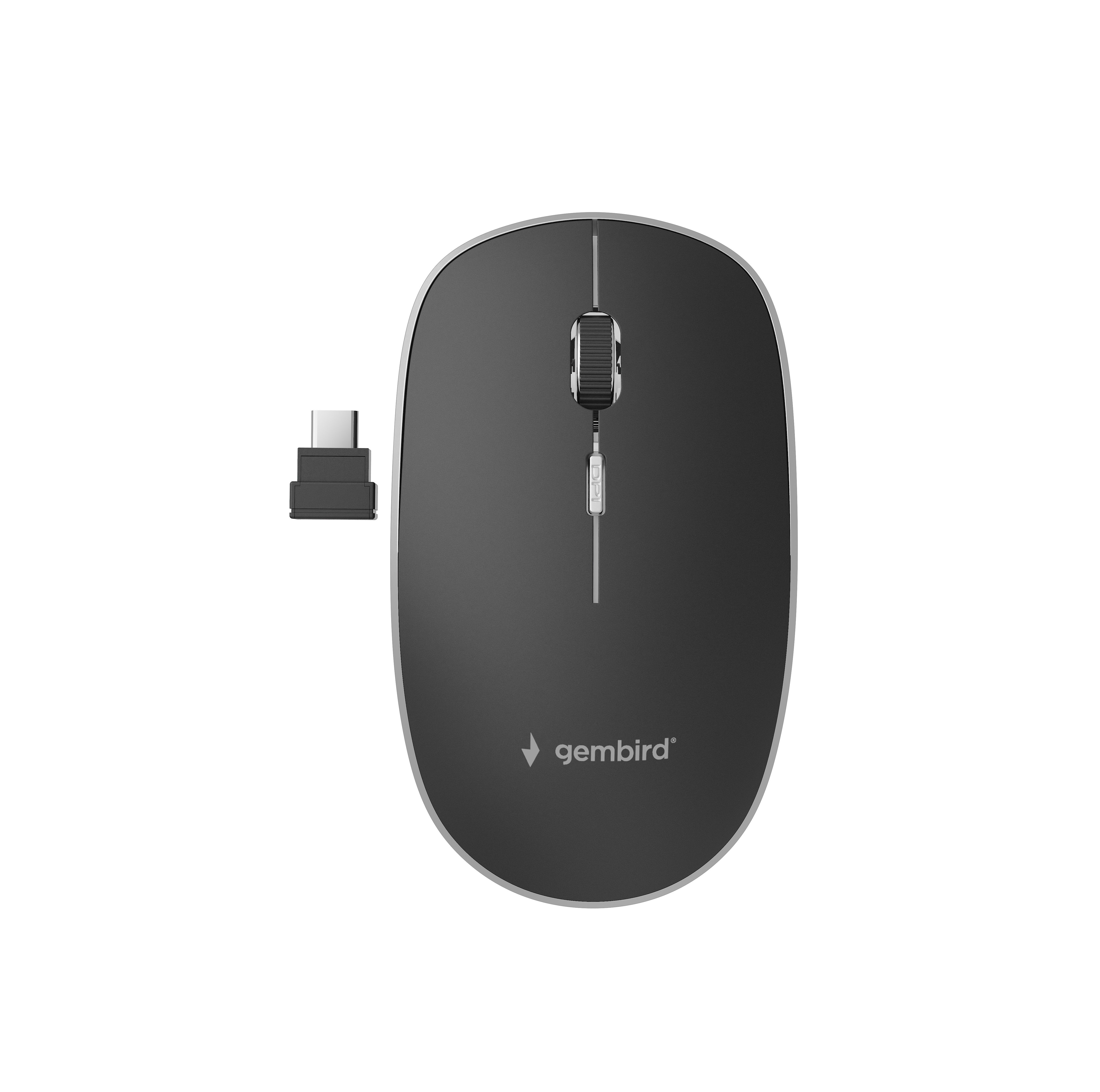 GEMBIRD Maus OPT WIRELESS Silent 4 Tasten Typ-C-Empfänger