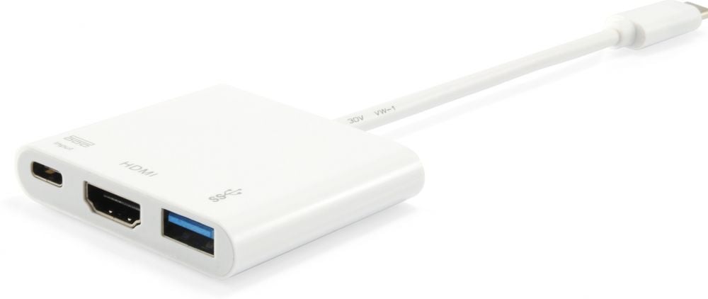 Equip USB-C St -> HDMI-/USB-A-Bu PD-Adapter 0.15cm wit