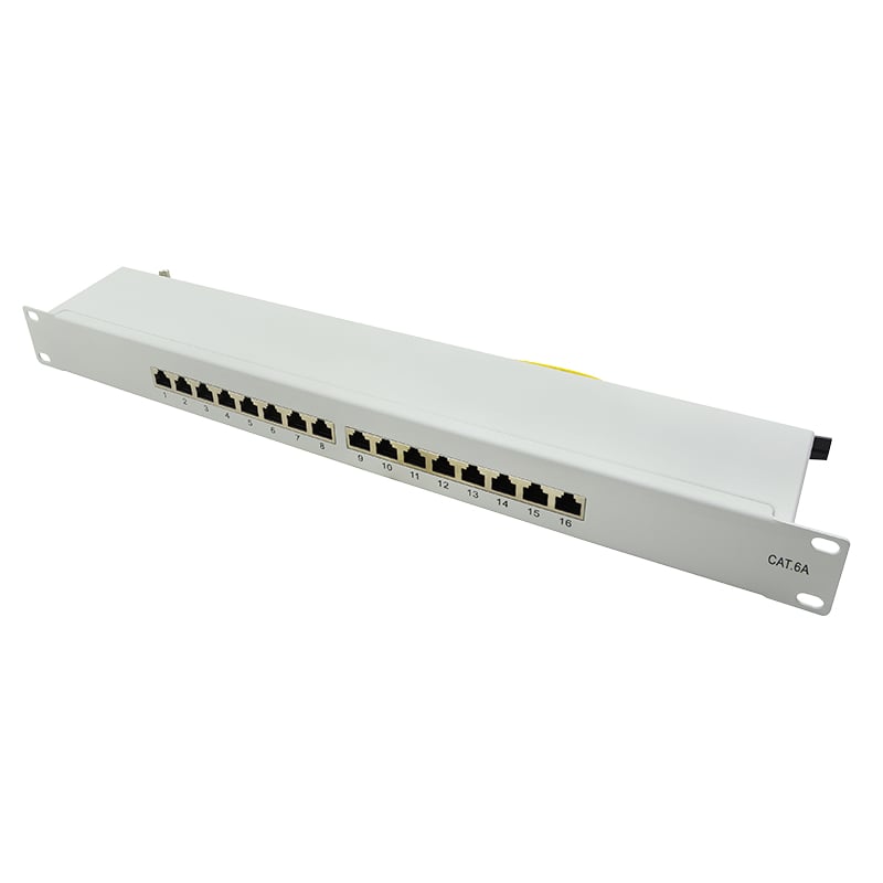 Logilink 19" Cat.6A Patchpanel, 16-Port, grijs, 1 HE