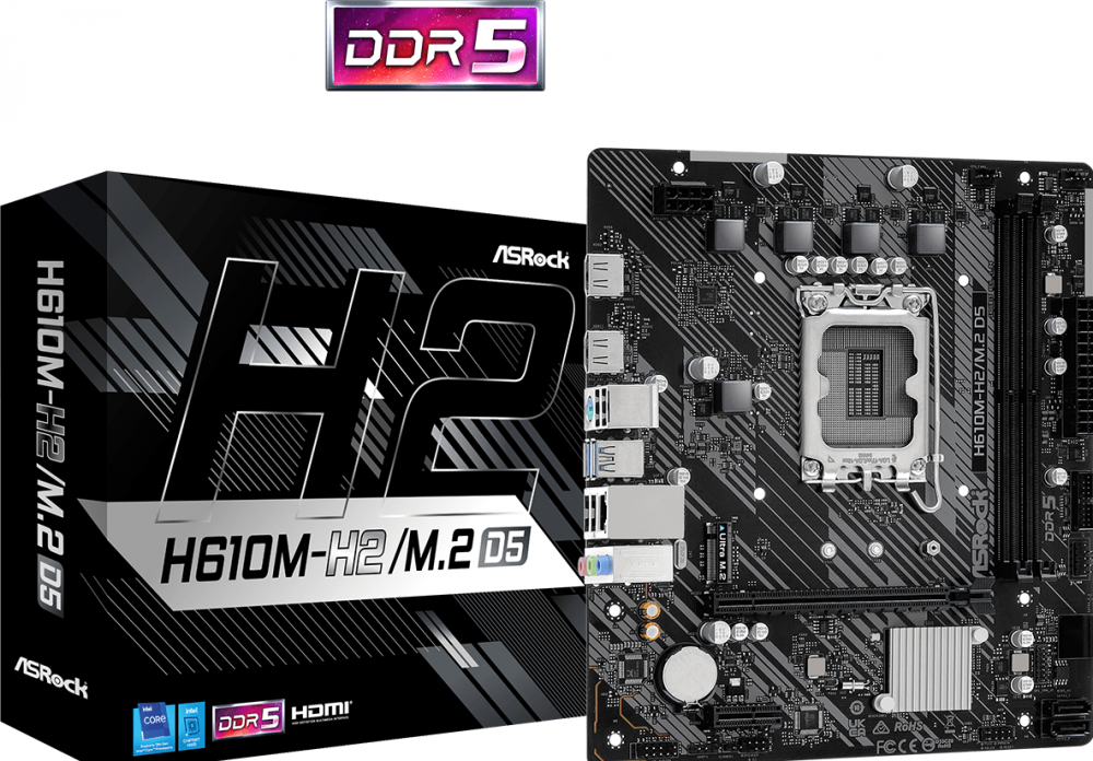 ASROCK H610M-HDV/M.2+ D5 - Moederbord