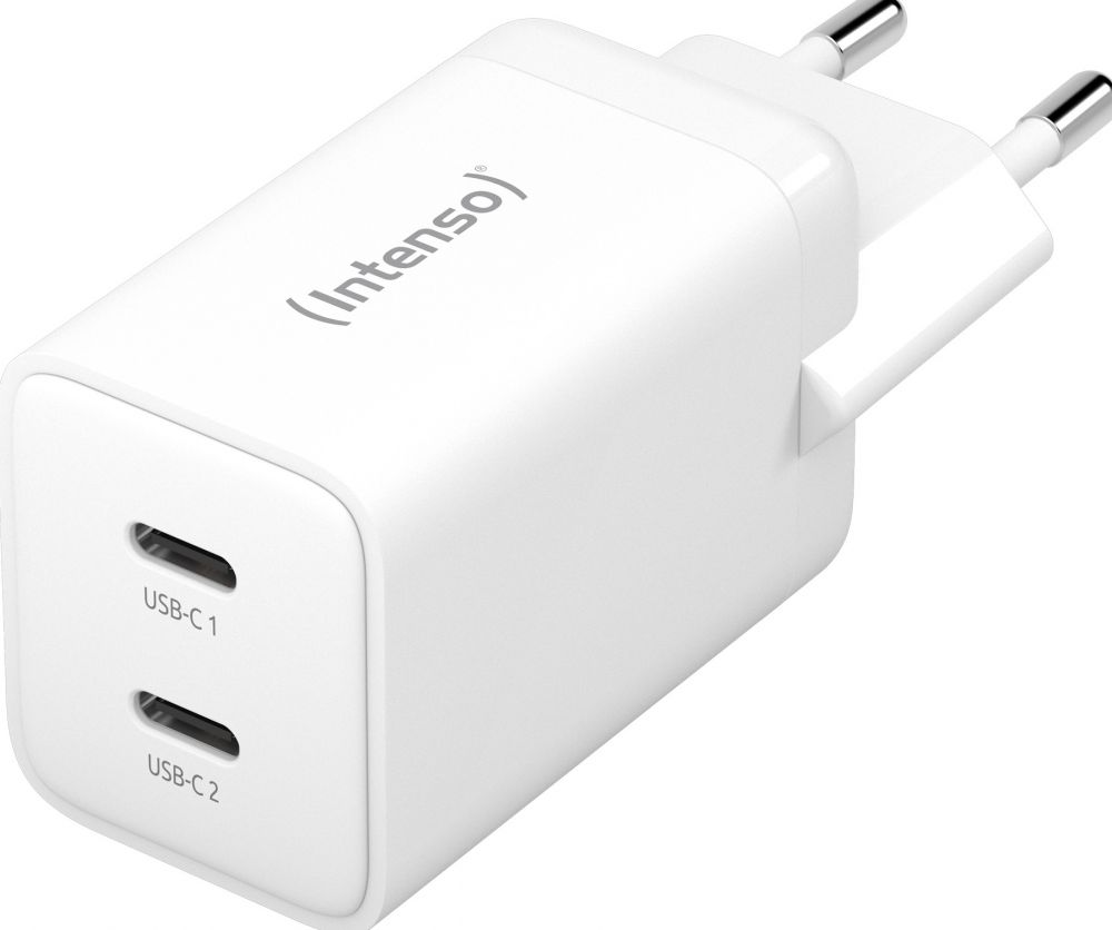 Adap Intenso 2x USB-C GAN White Power Adapter 2x USB-C GAN, 30 Watt