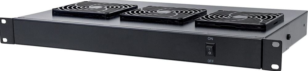 Ventilatorunit, 3 ventilatoren, 19-Inch, 1HE, Zwart