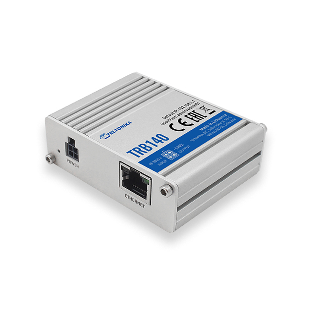 TELTONIKA Ultra-small lightweight and energy-efficient industrial gateway with LTE Cat 4 Gigabit Ethernet interface digital I/Os micro-USB port.
