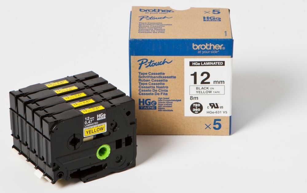 Brother HGE-631V5 - Zwart op geel