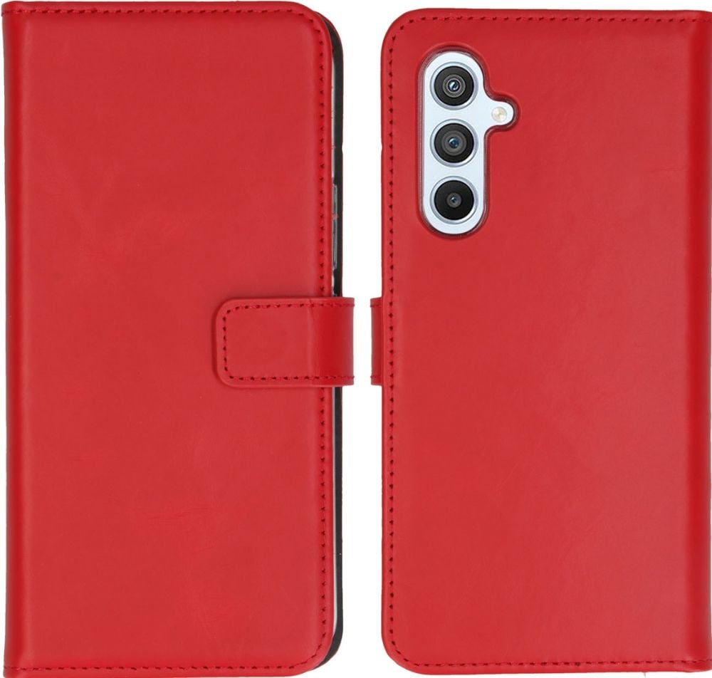 Selencia Echt Lederen Bookcase Samsung Galaxy A54 (5G) - Rood