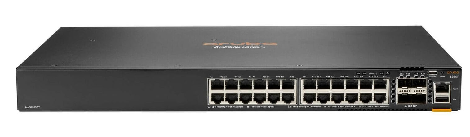 HPE Aruba 6200F 24G Class4 PoE 4SFP+ 370W Switch - Switch