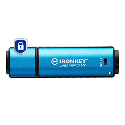 Kingston IronKey VP50 Type-C 16GB Blue - USB-Stick