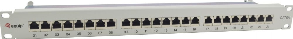 Equip Patchpanel 24x RJ45 Cat6A 19" 1HE grijs
