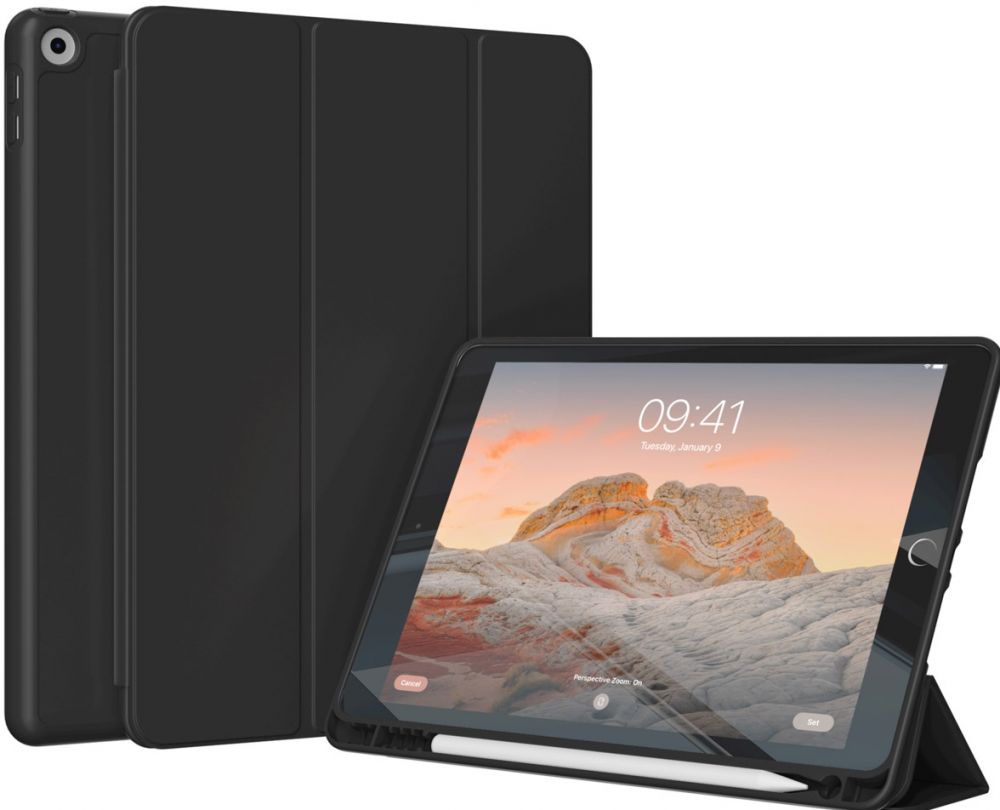 Accezz Smart Silicone Bookcase iPad 9 (2021) 10.2 inch / iPad 8 (2020) 10.2 inch / iPad 7 (2019) 10.2 inch - Zwart