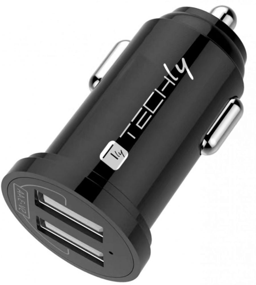 Techly USB Autoladegerät 4800mA 2p zwart