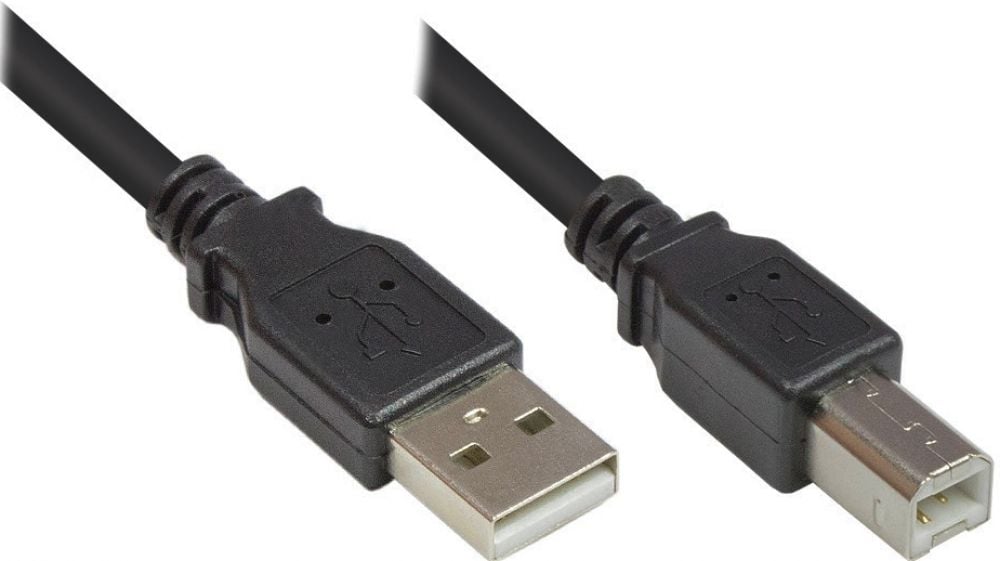 Good Connections USB2.0 Kabel A-B zwart. 0,5m