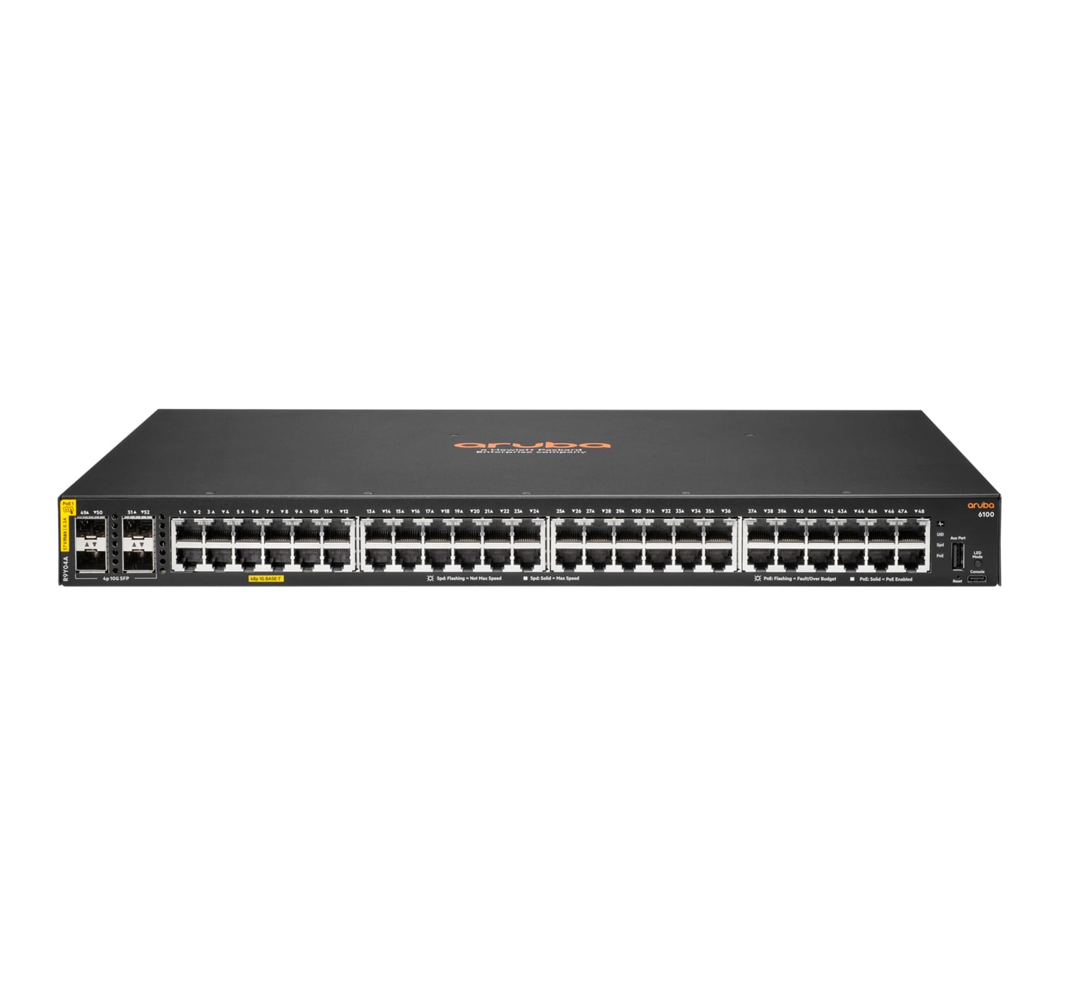 HPE Aruba Networking CX 6100 48G Class4 PoE 4SFP+ 740W Switch - Switch