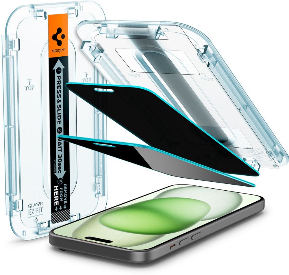 Spigen GLAS.tR EZ Fit - Schermbeschermer voor mobiele telefoon
