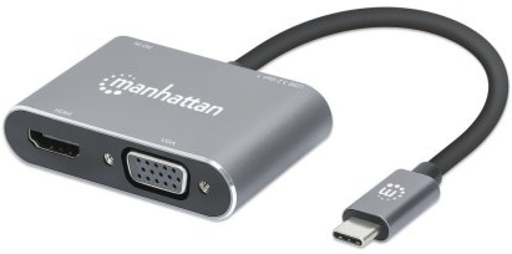 MANHATTAN USB-C auf HDMI & VGA 4in1 Konverter Power Delivery