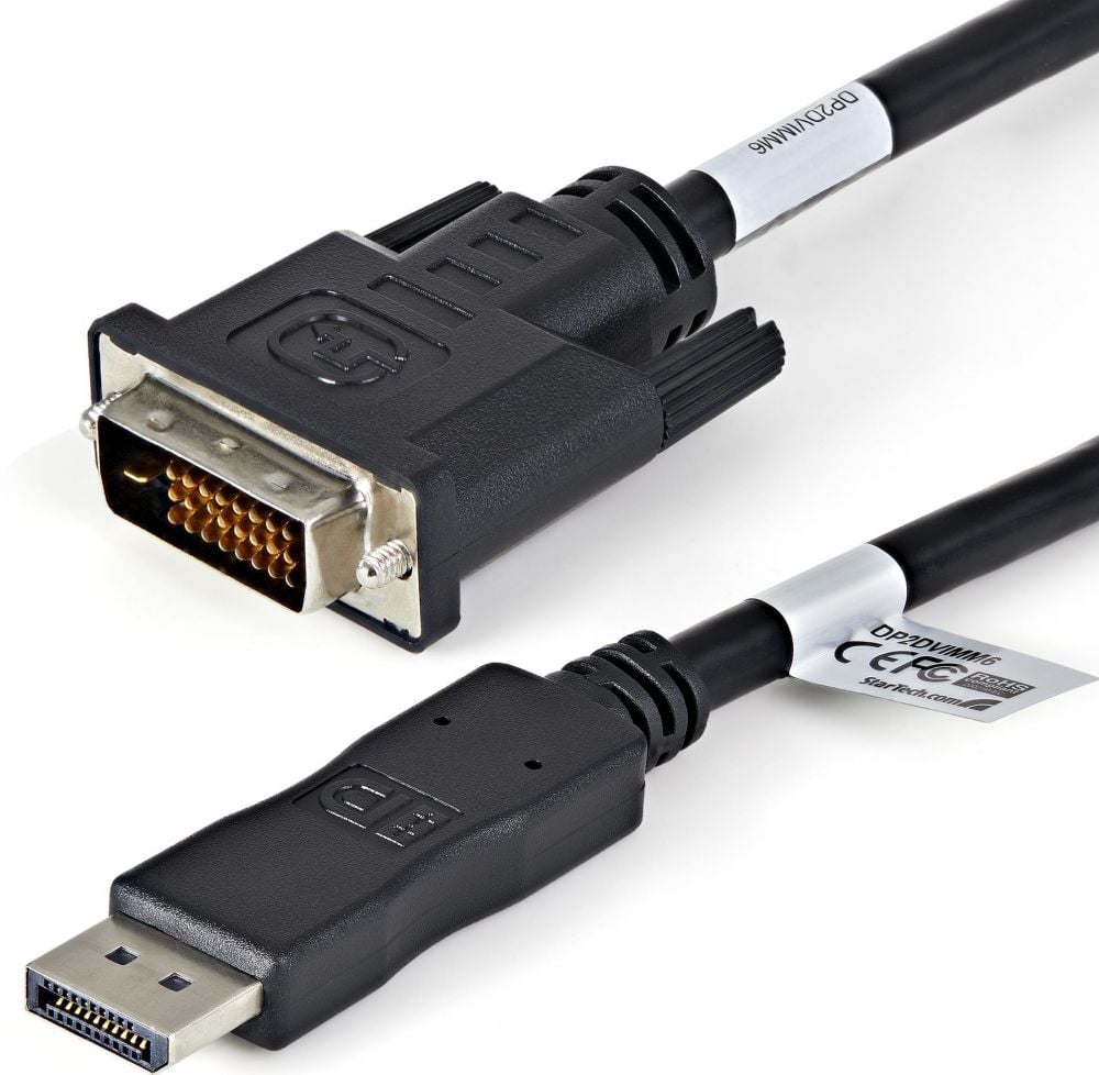 StarTech.com 10-Pack 6ft DisplayPort to DVI Cable, DisplayPort 1.2 to DVI-D Video Adapter Cable, 1080p, Passive DP++ to DVI Monitor Converter Cable,