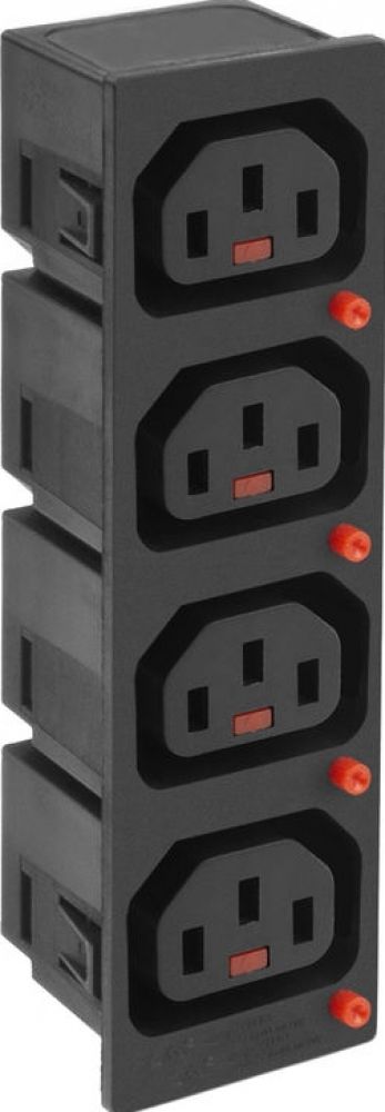 IEC LOCK 4X C13 OUTLET. 1 stk