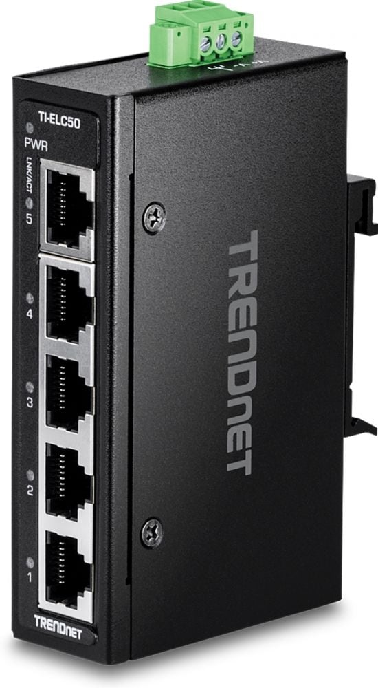 TRENDnet 5-Port Industrial Fast Ethernet DIN-Rail MiniSwitch