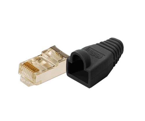 Logilink modulair Plug CAT 5e Kink Protect. Sleeve black 100S