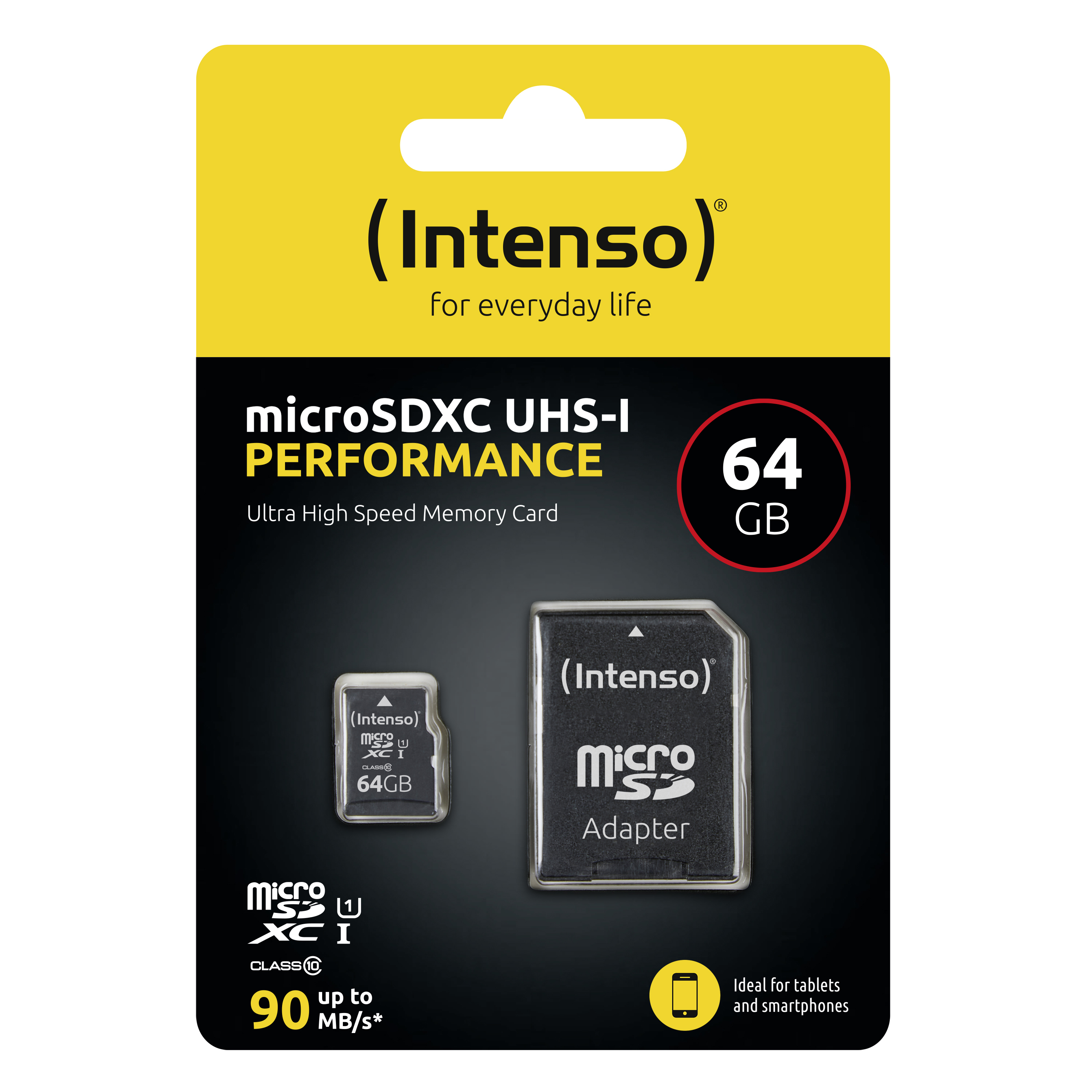 SD MicroSD Card 64GB Intenso SD-HC UHS-I inkl. SD- Adapter retail