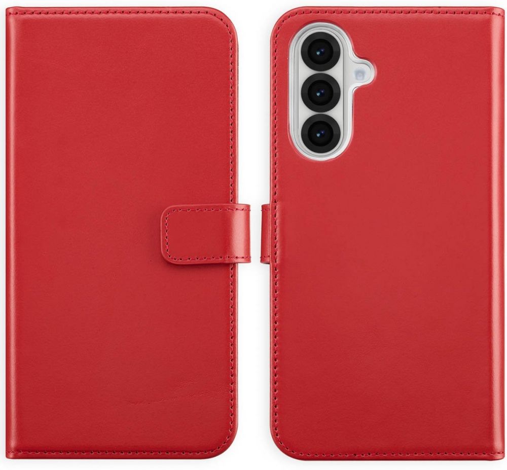 Selencia Echt Lederen Bookcase Samsung Galaxy A56 - Rood