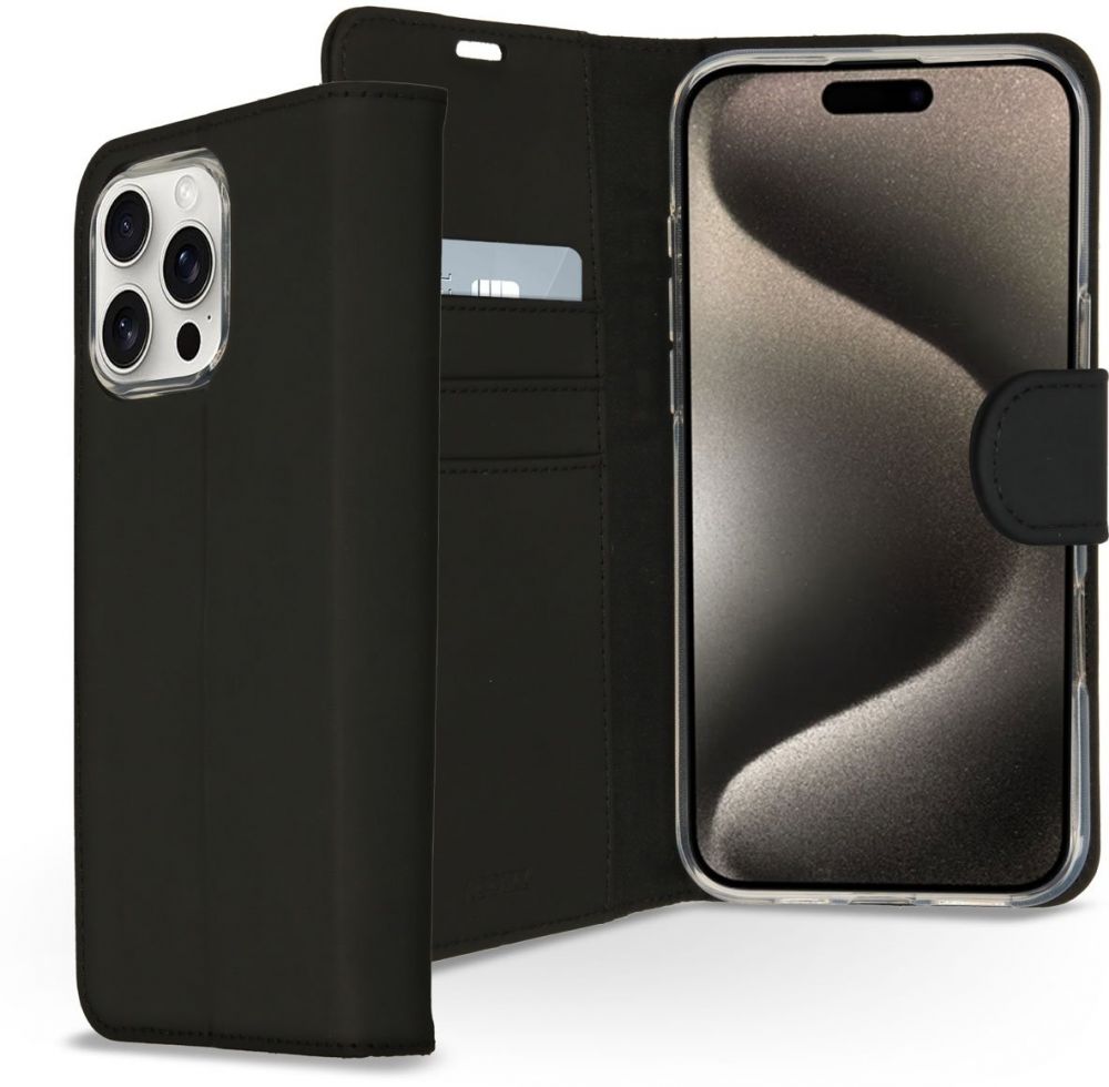Accezz Wallet Softcase Bookcase iPhone 16 Pro Max - Zwart