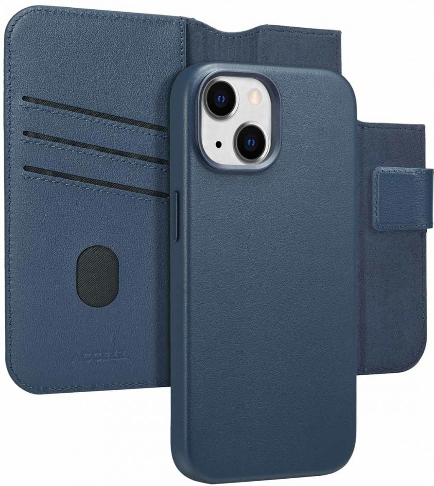 Accezz Leather Bookcase 2-in-1 met MagSafe iPhone 15 - Nightfall Blue
