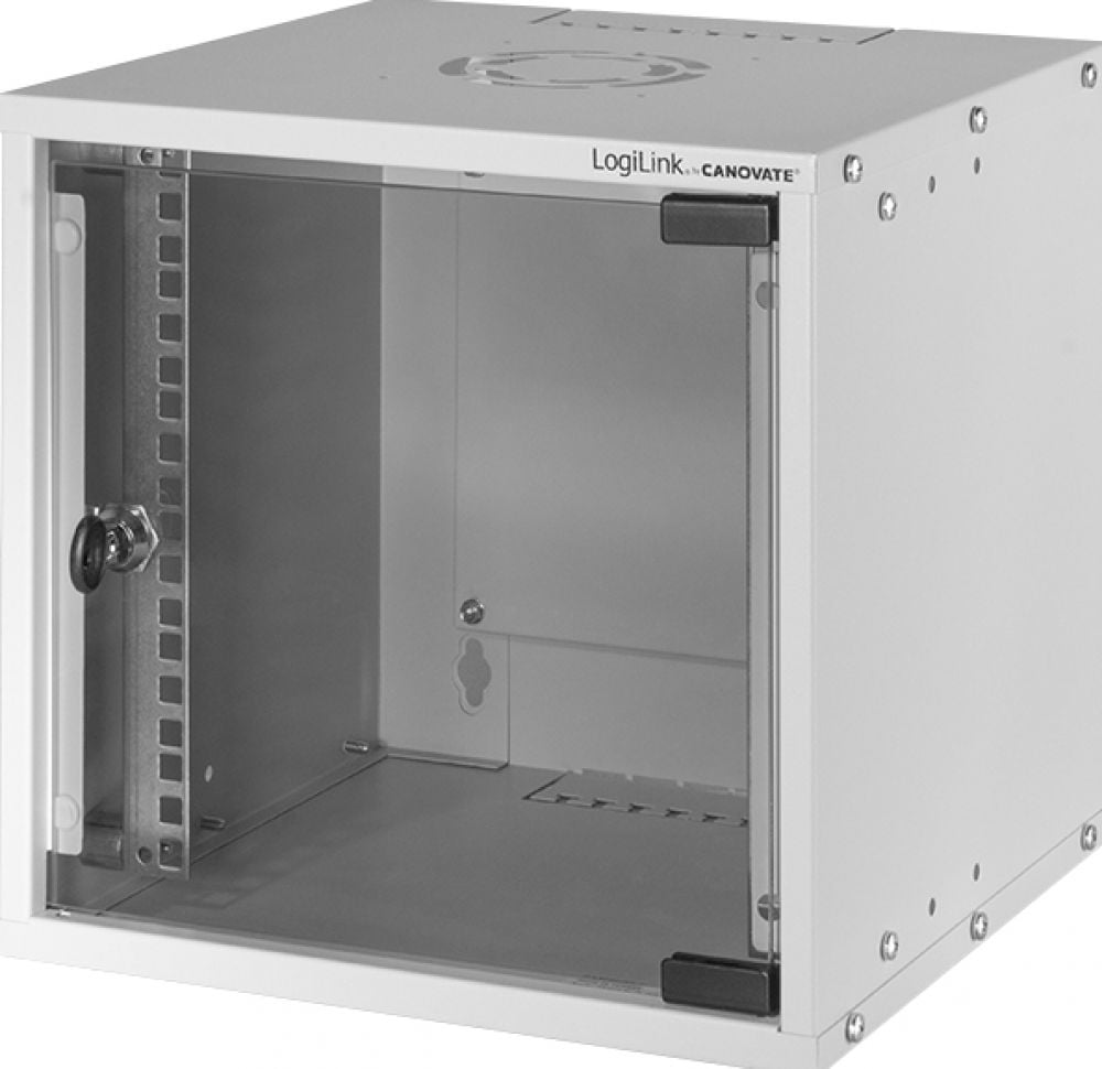 Logilink Wandgehäuse 10 Zoll, 6 HE, montiert, grau