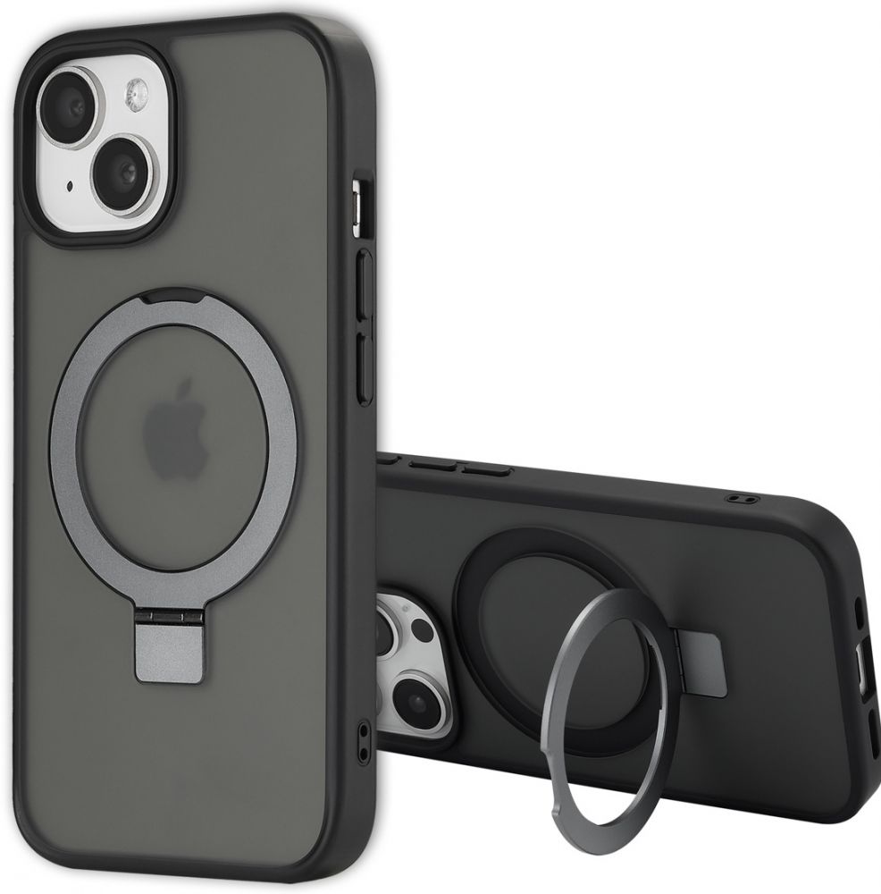 Accezz Ring Stand Backcover met MagSafe iPhone 15 Pro - Zwart