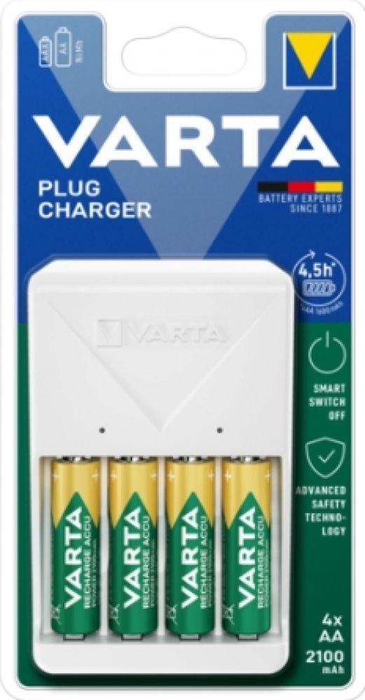 Varta Ladegerät Plug Charger inkl. 4x AA 2100mAh NEW