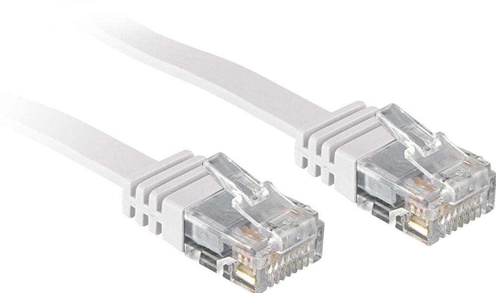 Lindy Patchkabel Cat6 Flachband unafgeschermd wit 5.00m