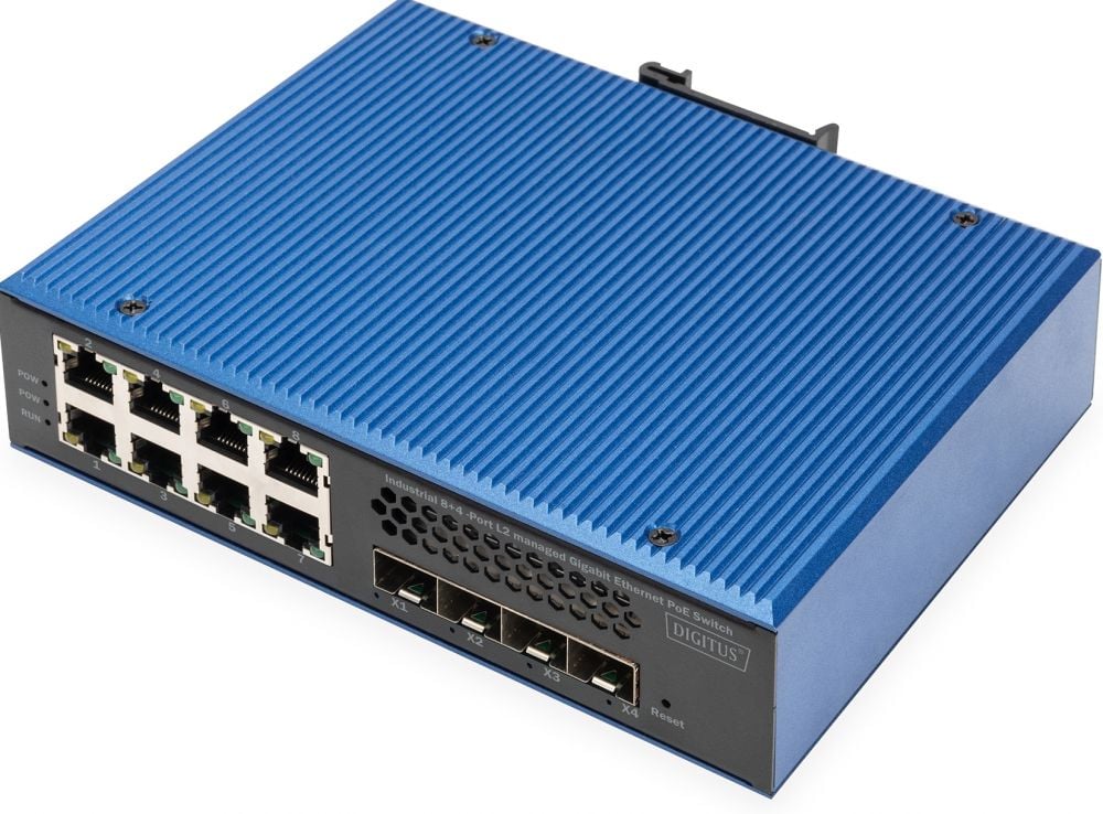 DIGITUS Switch 8 + 4 10G Uplink Port L3 managed Gigabit PoE