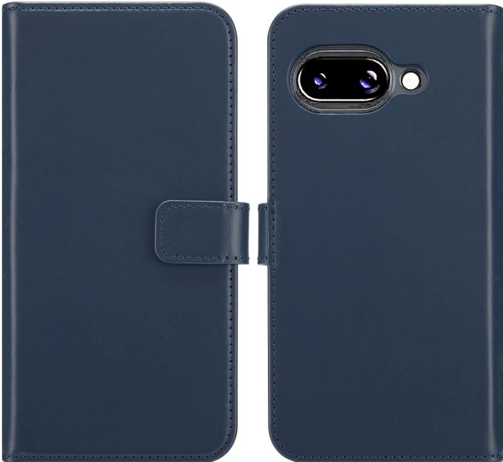 Selencia Echt Lederen Bookcase Google Pixel 9A - Blauw
