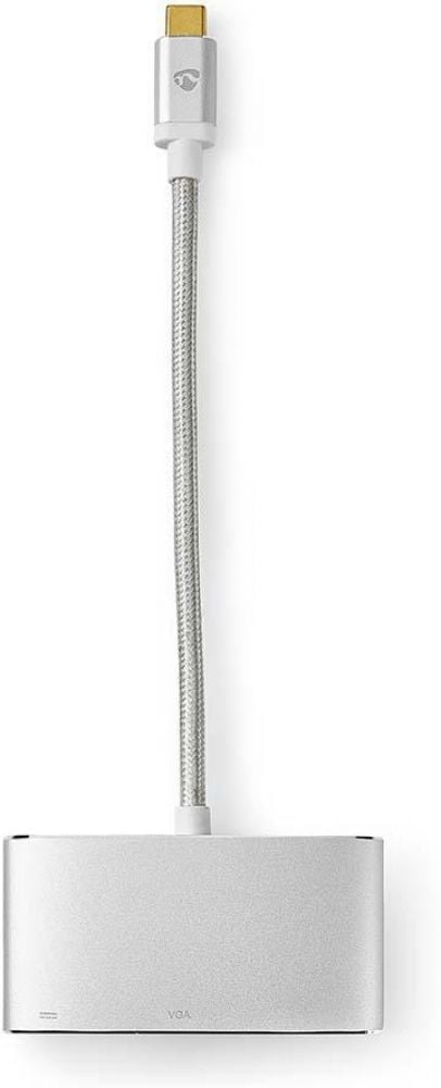USB Type-C Multi Adapter Cable | Type-C Male - USB A Female + VGA Female + USB Type-C Female | 0.2 m | Aluminium