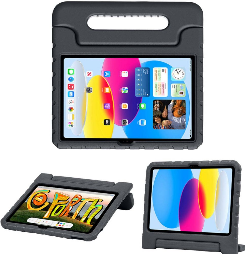Accezz Kidsproof Backcover met handvat iPad 10 (2022) 10.9 inch - Zwart