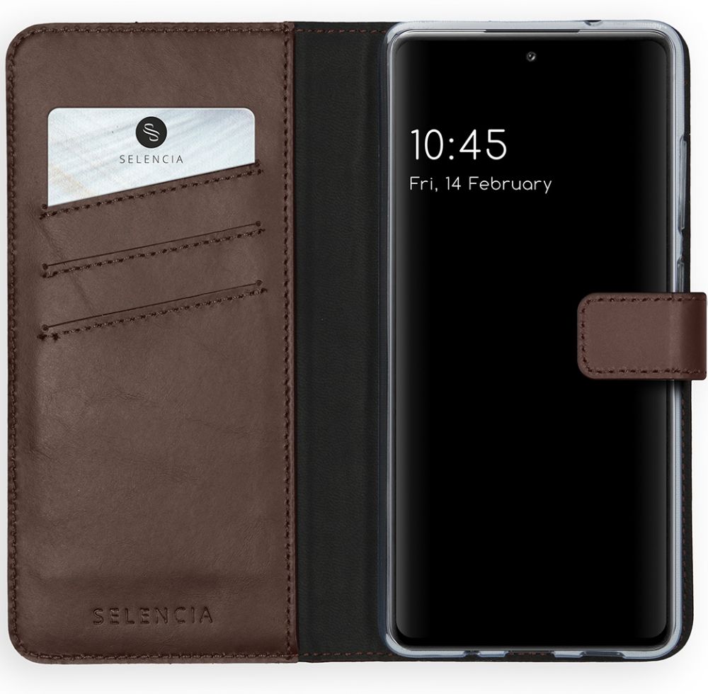 Selencia Echt Lederen Bookcase Samsung Galaxy S20 FE - Bruin