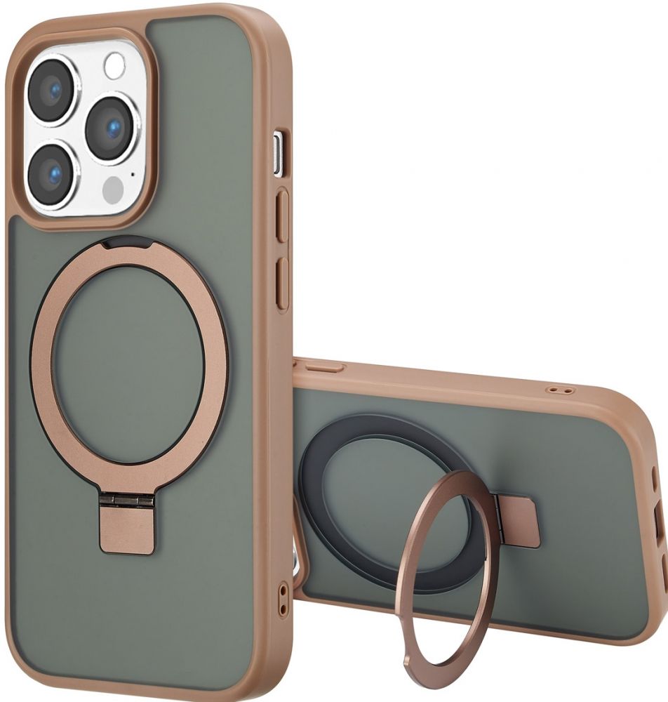 Accezz Ring Stand Backcover met MagSafe iPhone 14 Pro Max - Brown